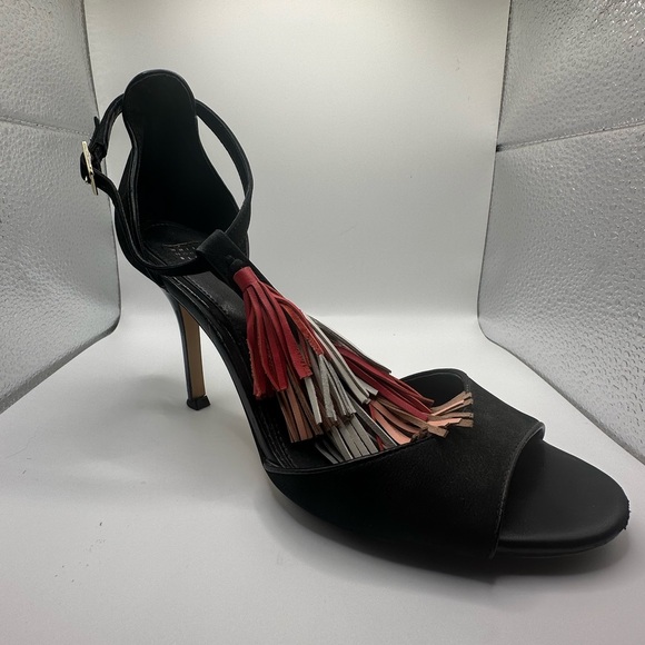 WHBM Black Suede Tassel Heels - Picture 2 of 11
